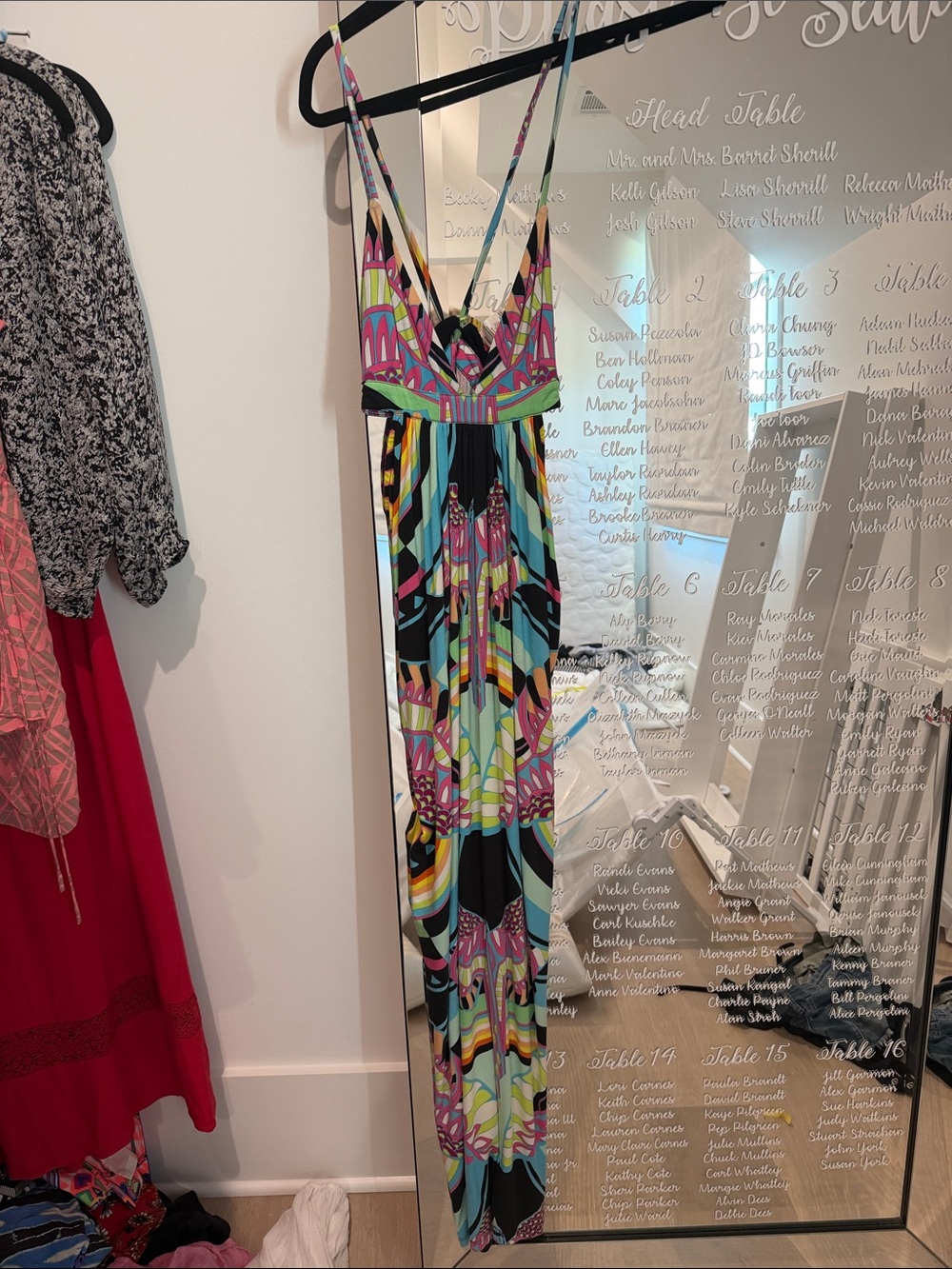Mara Hoffman Vibrant Multi-Pattern Spaghetti-Strap Maxi Dress
